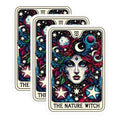 (3 Pack) Nature Witch Decals - Celestial Witch Stickers - Psychedelic Tarot Art - 3 Inches On Longest Side - Easy Peel & Apply - Made in USA - 3MCS4234