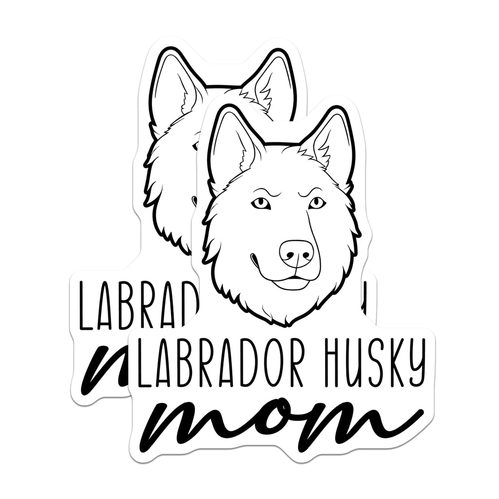 (2 Pack) Labrador Husky Mom Magnets - Dog Owner Refrigerator Magnets - Pet Lover Canine Parent Decor - 5 Inches On Longest Side - Thick Durable Magnet - Made in USA - MAG27057