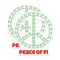 (2 Pack) Peace of Pi Stickers - Math Themed - Fun Geeky Designs for Laptops and Notebooks - 5" On Longest Side - Sticks to Smooth Flat Surfaces - Made in USA - BMCS8161