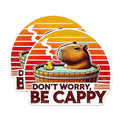(2 Pack) Don't Worry, Be Cappy Magnets - Funny Capybara Magnet - 5 Inches On Longest Side - Premium Magnet - for Cars, Refrigerators, Toolboxes - Made in USA - MAG2070
