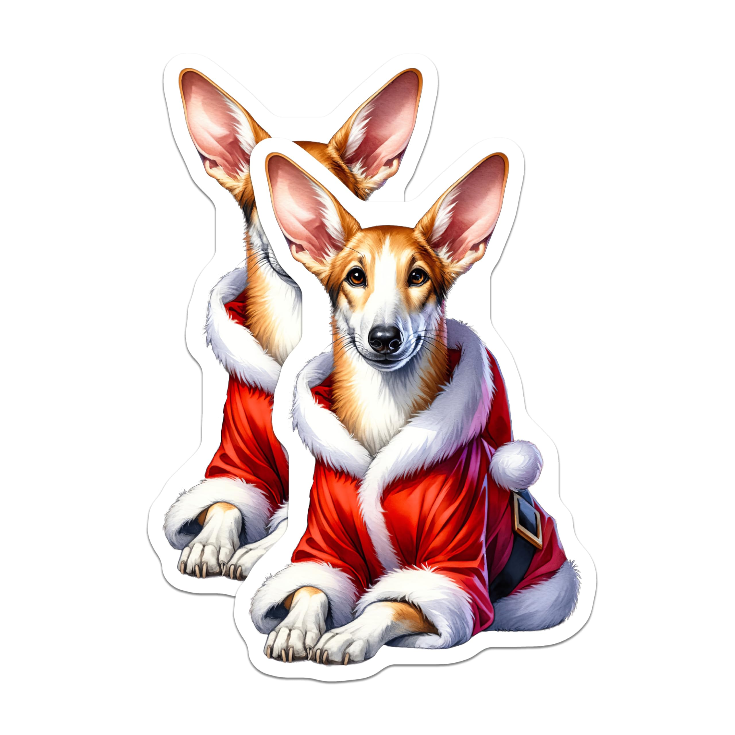 (2 Pack) Corgi Santa Magnets - Christmas Dog Decorations - Holiday Pet Refrigerator Locker Accents - 5 Inches On Longest Side - Thick Durable Magnet - Made in USA - MAG24944