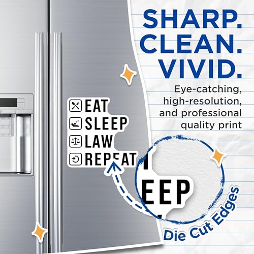 (2 Pack) Eat Sleep Law Repeat Magnets - Lawyer Life Magnet - Legal Office Decor Magnet - 5" On Longest Side - for Cars, Fridges, Toolboxes - Made in USA - MAG5581