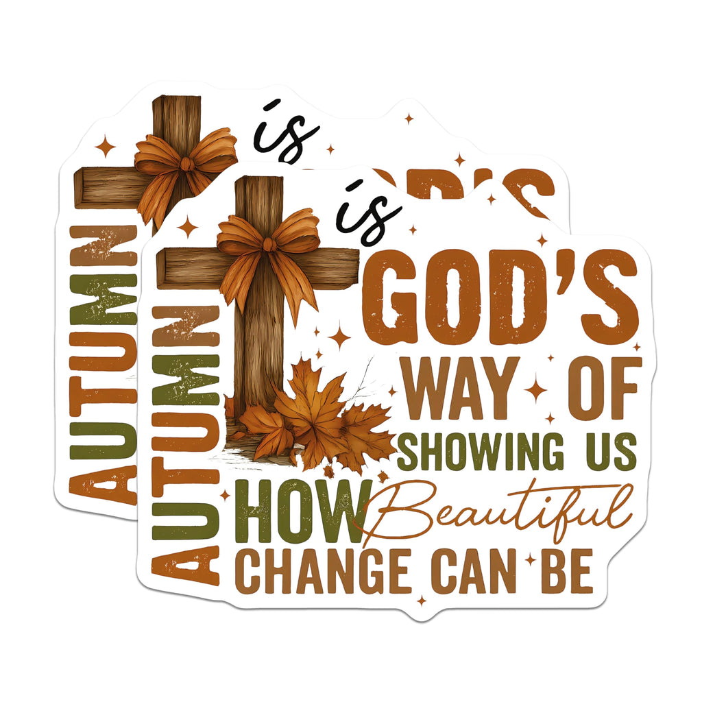 (2 Pack) Autumn Christian Magnets - Inspirational Fall Quote - Faith Based Decor - 5 Inches On Longest Side - Thick Durable Magnet - Made in USA - MAG27944