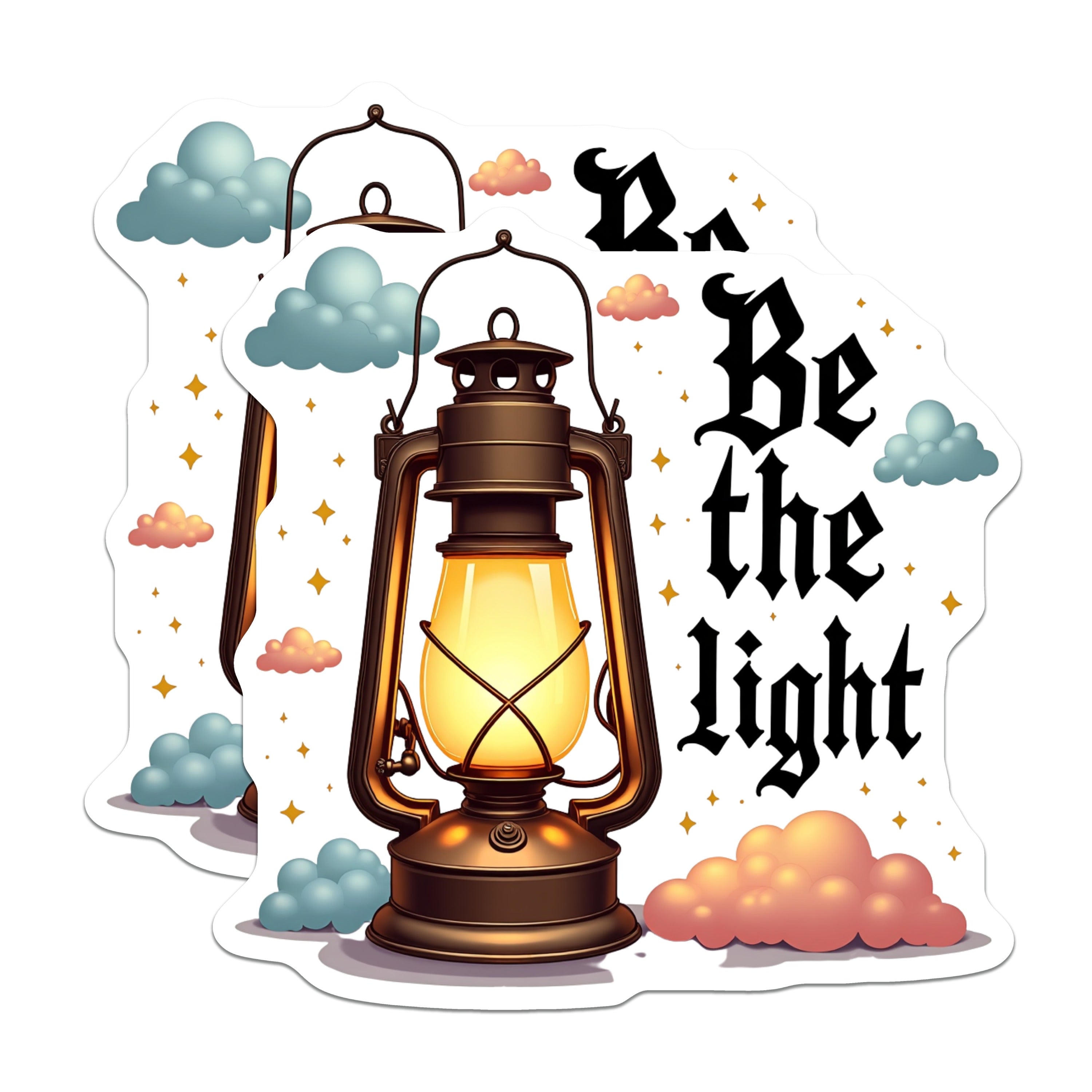 (2 Pack) Be the Light Magnets - Inspirational Lantern Decor - Whimsical Quote Refrigerator Accessory - Uplifting Home Accent - 5 Inches On Longest Side - Thick Durable Magnet - Made in USA - MAG38084