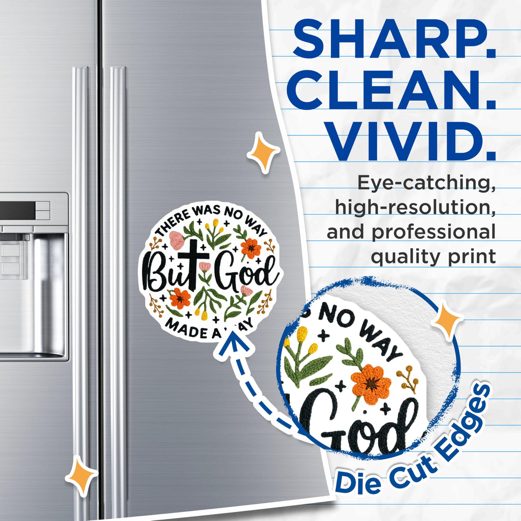 (2 Pack) Christian Magnets - Religious Decor - Inspirational Fridge Decal - 5" On Longest Side - Premium Magnet - for Cars, Refrigerators, Toolboxes, Lockers - Made in USA - MAG16480