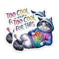 (2 Pack) Funny Cat Stickers - Cool Cat Decal - Trendy Cartoon - 5" On Longest Side - Sticks to Smooth Flat Surfaces - Made in USA - BMCS8553