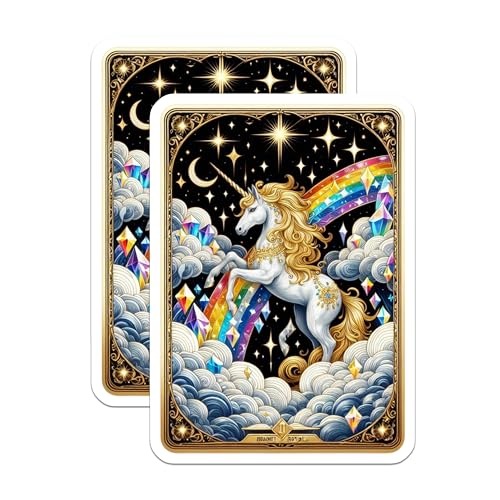 (2 Pack) Magical Unicorn Decoration Magnet - Rainbow Unicorn Art - 5" On Longest Side - Sticks to Smooth Flat Surfaces - Made in USA - MAG10161