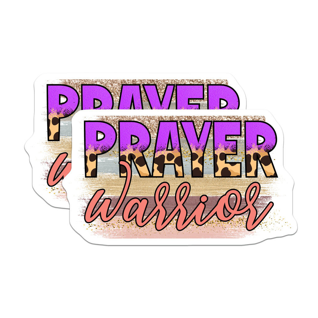 (2 Pack) Prayer Warrior Magnets - Christian Faith Decor - Inspirational Scripture Design - 5 Inches On Longest Side - Thick Durable Magnet - Made in USA - MAG37441