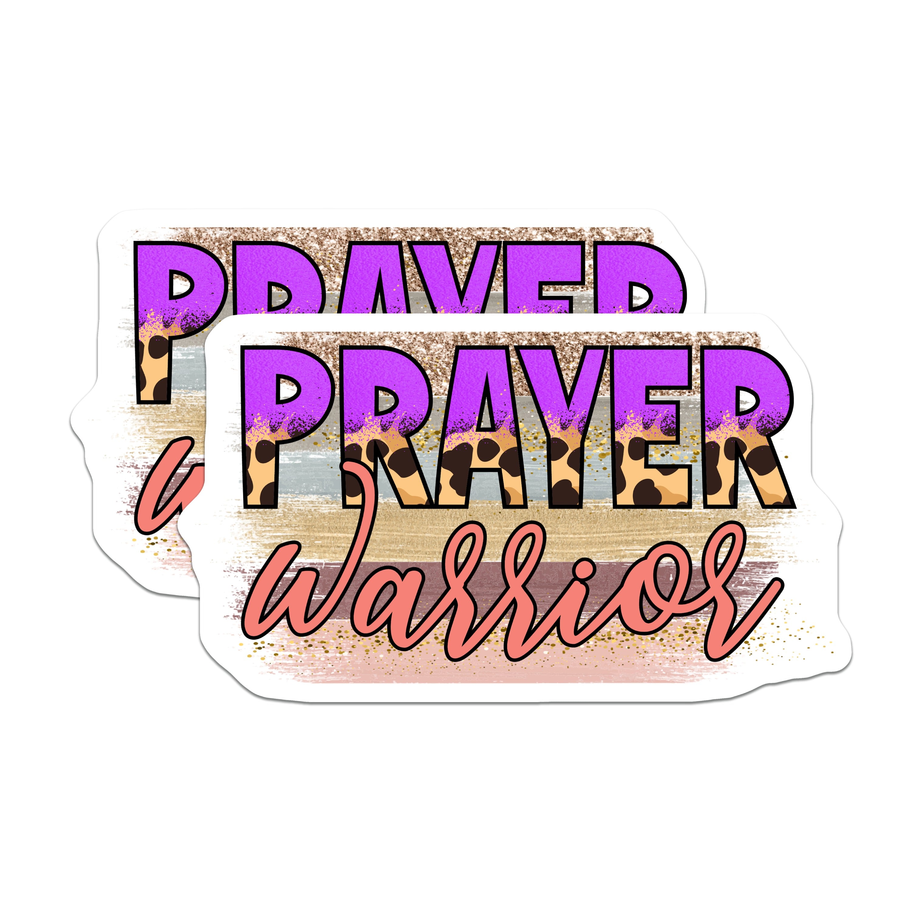 (2 Pack) Prayer Warrior Magnets - Christian Faith Decor - Inspirational Scripture Design - 5 Inches On Longest Side - Thick Durable Magnet - Made in USA - MAG37441