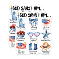 (2 Pack) Christian Affirmation Magnets - God Says I Am Bible Verses - Patriotic Faith Decor - 5 Inches On Longest Side - Thick Durable Magnet - Made in USA - MAG28585