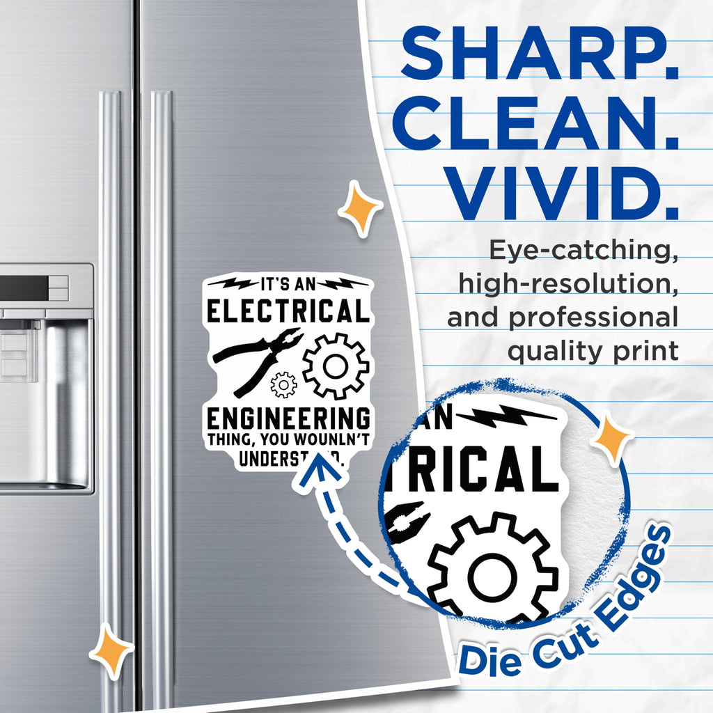 (2 Pack) Electrical Engineering Magnets - Funny Electrician Student Engineer Graduation Refrigerator Decor - STEM Major Humor - 5 Inches On Longest Side - Thick Durable Magnet - Made in USA - MAG20776
