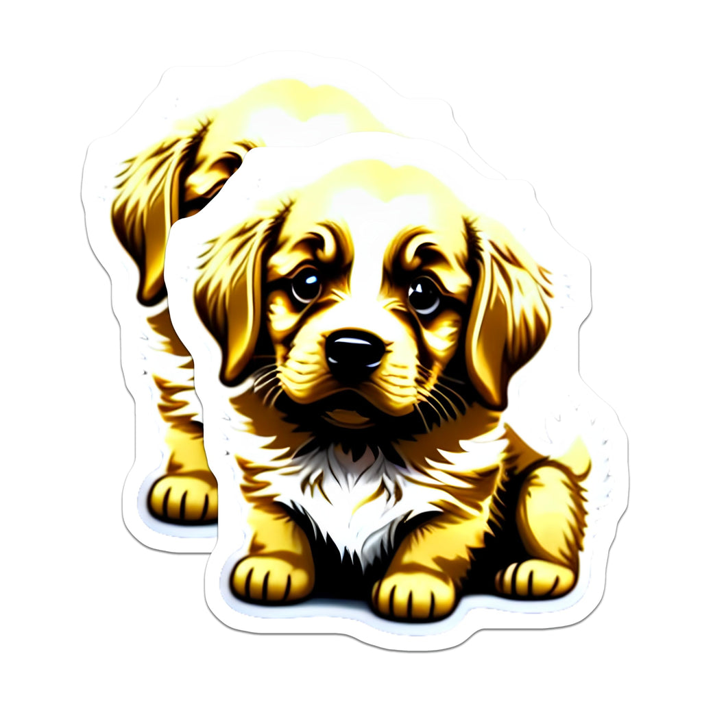 (2 Pack) Golden Retriever Puppy Magnets - Adorable Dog Lover Kitchen Accent - Canine Pet Refrigerator Decoration - 5 Inches On Longest Side - Thick Durable Magnet - Made in USA - MAG21620