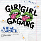 (2 Pack) Girl Gang Magnets - Zombie Lips Magnet - Halloween Fridge - Creepy Refrigerator Art - 5" On Longest Side - for Cars, Fridges, Toolboxes - Made in USA - MAG4565