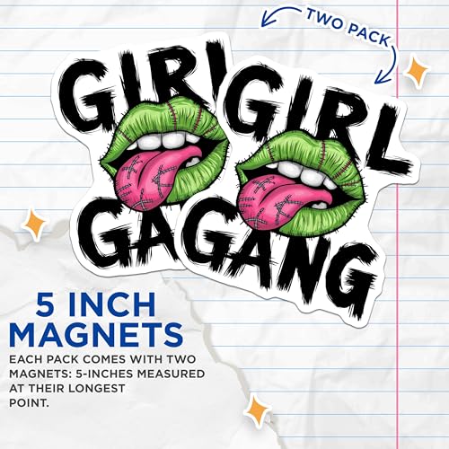(2 Pack) Girl Gang Magnets - Zombie Lips Magnet - Halloween Fridge - Creepy Refrigerator Art - 5" On Longest Side - for Cars, Fridges, Toolboxes - Made in USA - MAG4565