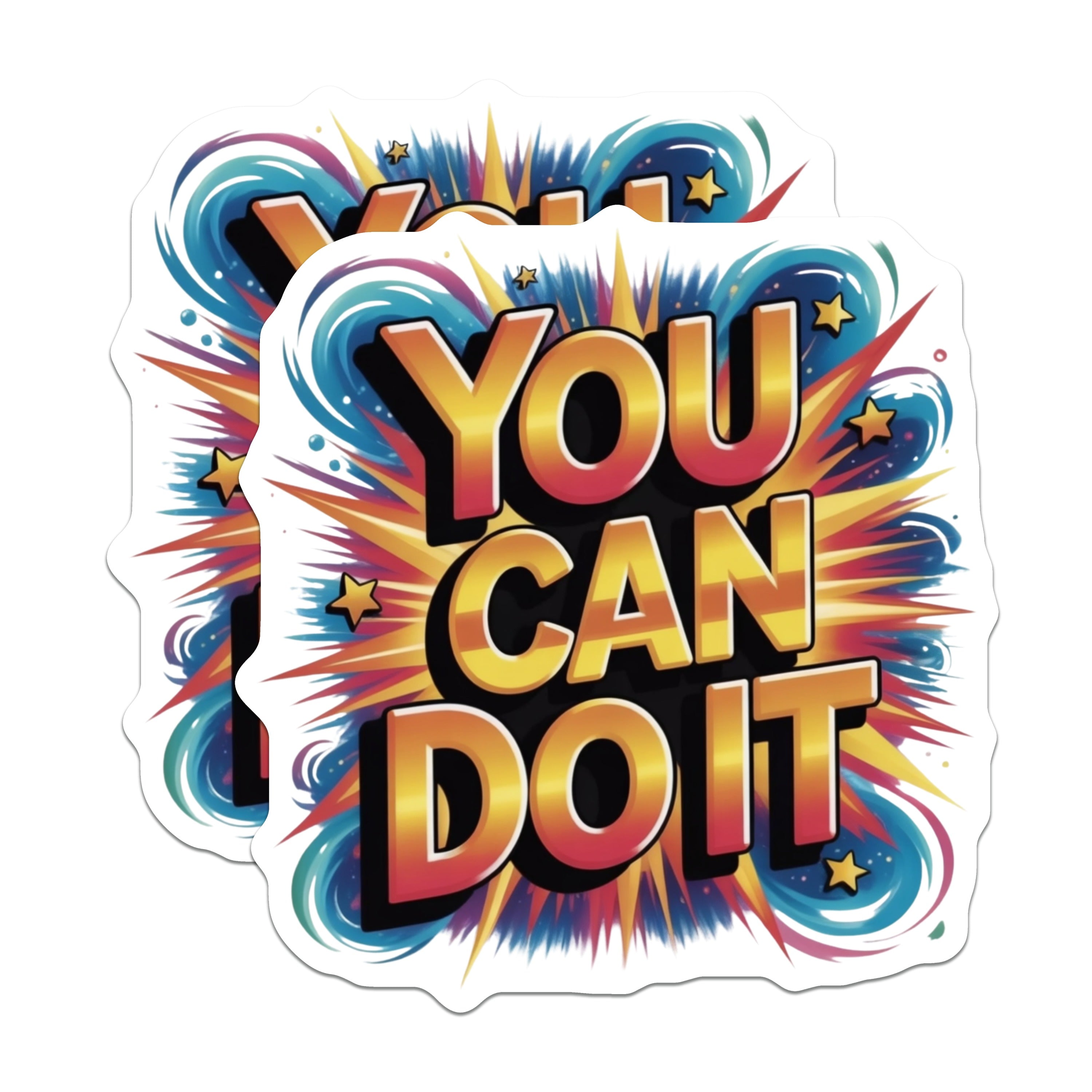 (2 Pack) Motivational Magnets - You Can Do It Affirmation - Positive Quote Fridge Decor - Student Encouragement - 5 Inches On Longest Side - Thick Durable Magnet - Made in USA - MAG36729