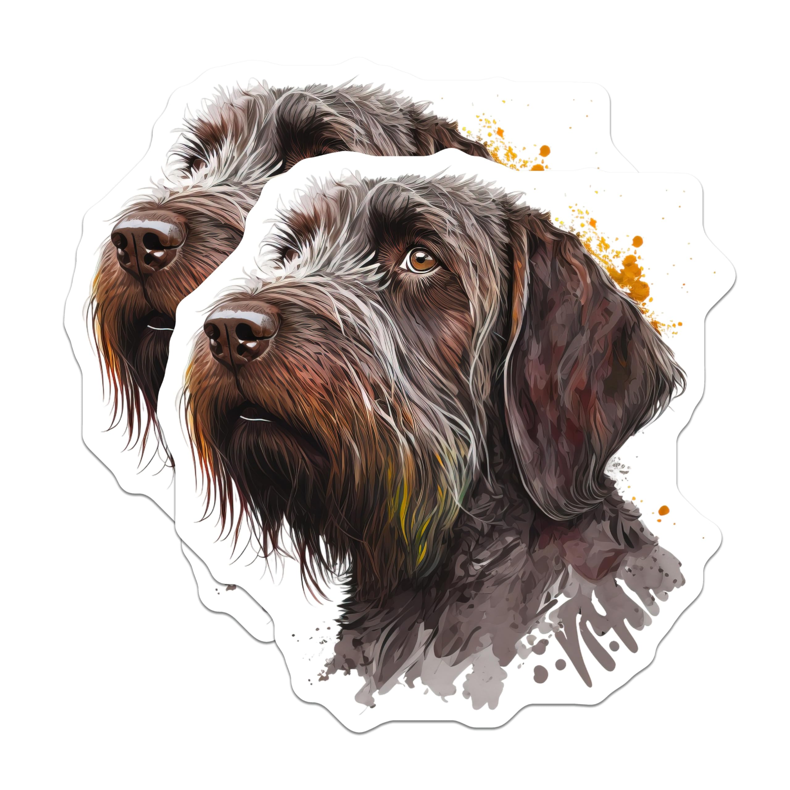 (2 Pack) Wirehaired Pointing Griffon Magnets - Dog Breed Art - Pet Lover Decor for Fridge Home - 5 Inches On Longest Side - Thick Durable Magnet - Made in USA - MAG28484