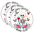 (3 Pack) Anti Social Moms Club Decals - Wine Skeleton - Funny Mom Decals - 3 Inches On Longest Side - Easy Peel & Apply - Made in USA - 3MCS8537