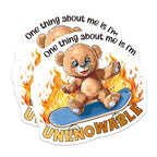 (2 Pack) Funny Teddy Bear Skateboard Magnets - Cute Bear - Office or Fridge ation - 5" On Longest Side - for Cars, Fridges, Toolboxes - Made in USA - MAG4345
