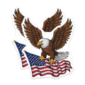 (2 Pack) Bald Eagle Stickers - Patriotic USA Flag Stickers - American Pride Decal - Bird of Prey Stickers - 5" On Longest Side - Sticks to Smooth Flat Surfaces - Made in USA - BMCS6863
