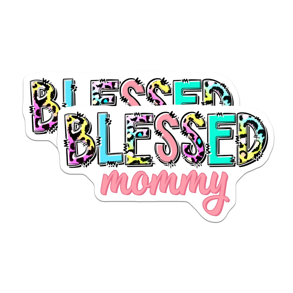 (2 Pack) Blessed Mommy Magnets - Mother's Day Fridge Decor - 5" On Longest Side - for Cars, Fridges, Toolboxes - Made in USA - MAG7707