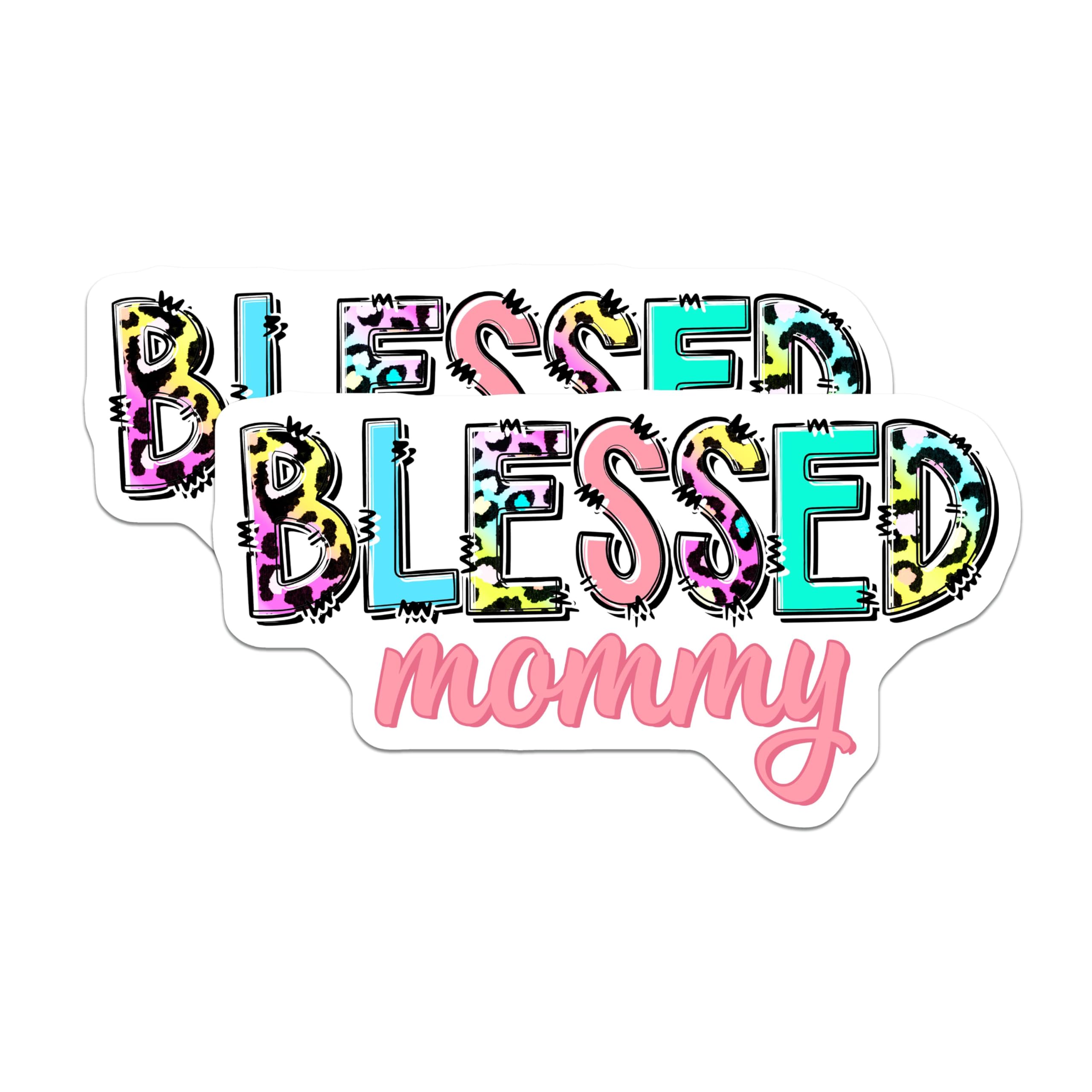 (2 Pack) Blessed Mommy Magnets - Mother's Day Fridge Decor - 5" On Longest Side - for Cars, Fridges, Toolboxes - Made in USA - MAG7707