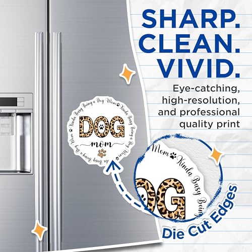 (2 Pack) Dog Mom Magnets Magnets - Animal Lover - Leopard Print - 5" On Longest Side - Made in USA - Sticks to Refrigerators & Metal Surfaces - MAG8665