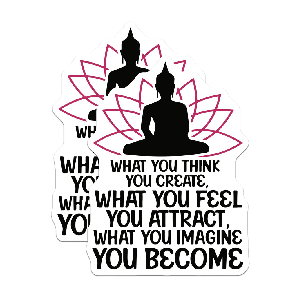 (2 Pack) Buddha Meditation Magnets - Law of Attraction Quote - Spiritual Zen Decor - Manifestation Mindfulness - 5 Inches On Longest Side - Thick Durable Magnet - Made in USA - MAG21682