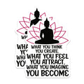 (2 Pack) Buddha Meditation Magnets - Law of Attraction Quote - Spiritual Zen Decor - Manifestation Mindfulness - 5 Inches On Longest Side - Thick Durable Magnet - Made in USA - MAG21682
