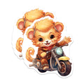 (2 Pack) Bobcat on Motorcycle Magnets - Cute Animal Art - Fridge Decor - 5" On Longest Side - Premium Magnet - for Cars, Refrigerators, Toolboxes, Lockers - Made in USA - MAG16562