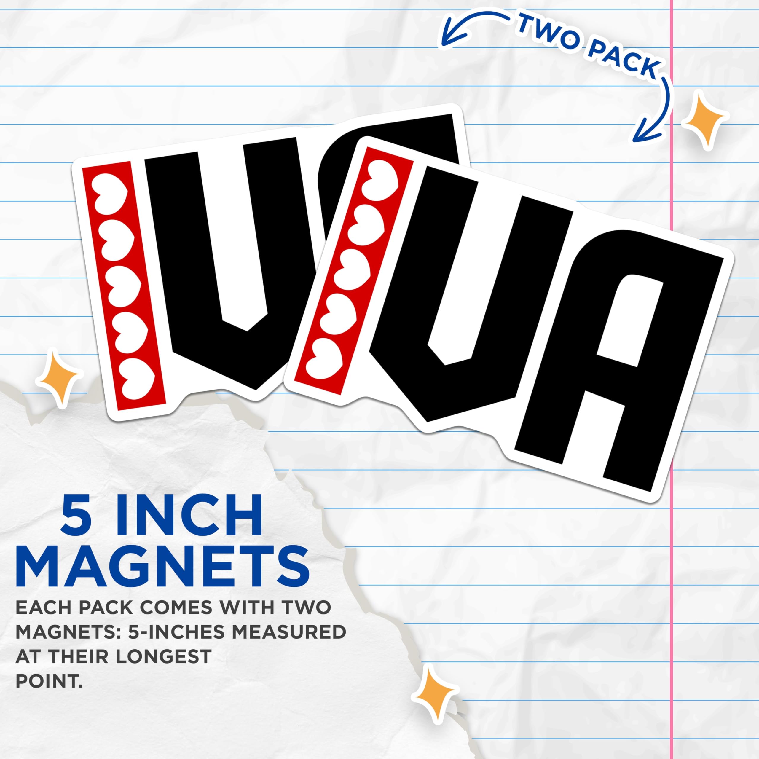 (2 Pack) I Love VA Magnets - Virginia State Pride - Heart Accents Fridge Decor - 5" On Longest Side - Premium Magnet - for Cars, Refrigerators, Toolboxes, Lockers - Made in USA - MAG18687