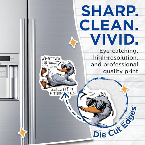 (2 Pack) Humorous Duck Magnets - Quirky Animal Magnets - Kitchen Fridge Decor Magnets - 5" On Longest Side - for Cars, Refrigerators, Toolboxes, Lockers - Made in USA BMCS3471