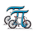 (2 Pack) Pi Bike Stickers - Math Lover Decal - Geeky Bicycle - 5" On Longest Side - Sticks to Smooth Flat Surfaces - Made in USA - BMCS8174