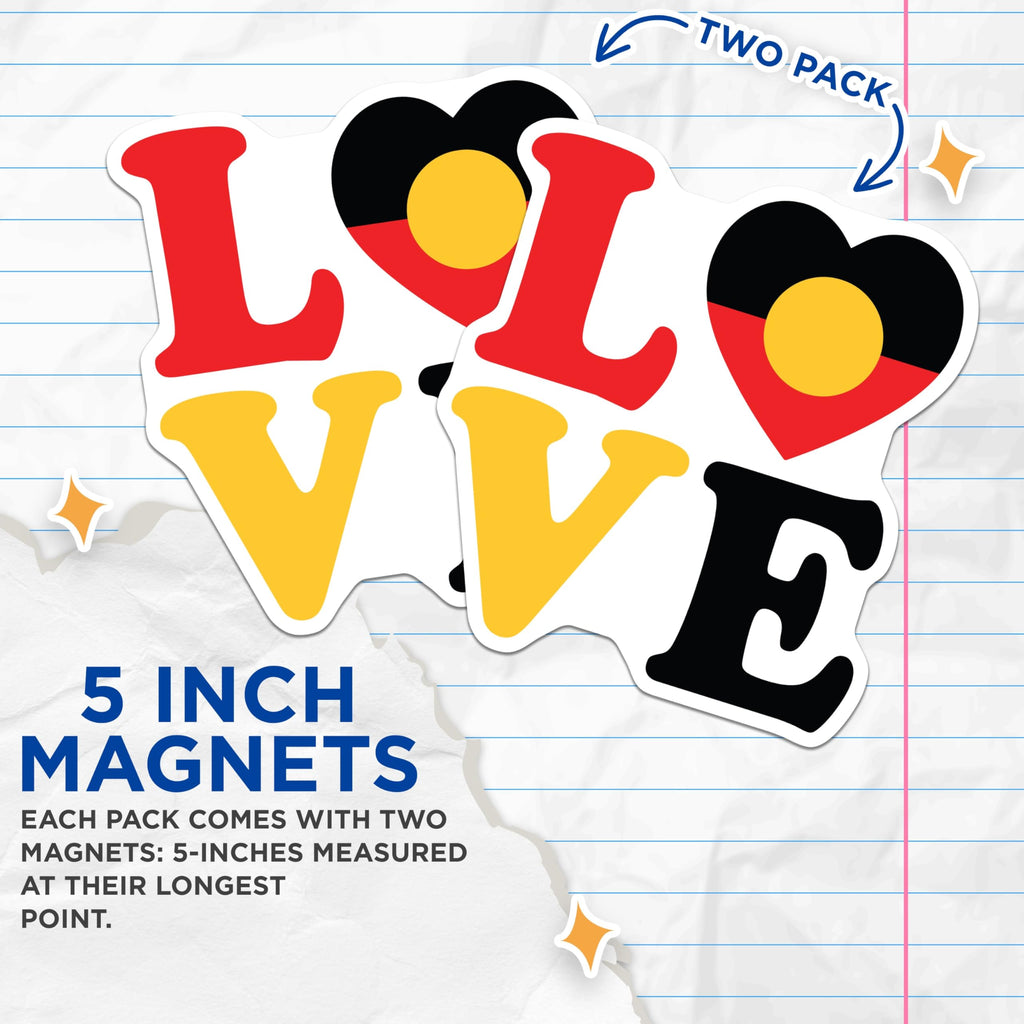(2 Pack) Aboriginal Flag Magnets - Indigenous Australia - Love Australia Decor - 5" On Longest Side - Premium Magnet - for Cars, Refrigerators, Toolboxes, Lockers - Made in USA - MAG18764