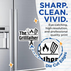 (2 Pack) The Grillfather Magnets - Funny BBQ Dad Humor - Father's Day Grilling Accessories - Fridge Decal - 5 Inches On Longest Side - Thick Durable Magnet - Made in USA - MAG20713