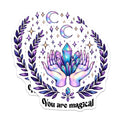 (2 Pack) You are Magical Magnets - Crystal Hands Design - Inspirational Decor - Positive Vibes - Motivational Message - 5" On Longest Side - for Cars, Fridges, Toolboxes - Made in USA - MAG8054