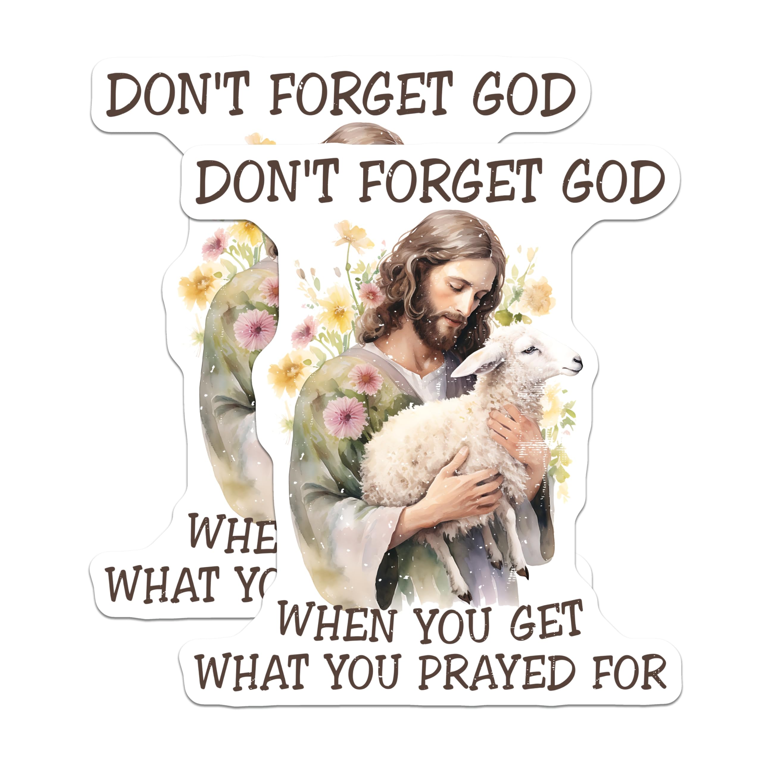 (2 Pack) Christian Jesus Magnets - Jesus with Lamb Inspirational Faith Saying - Religious Scripture Refrigerator Locker Decor - 5 Inches On Longest Side - Thick Durable Magnet - Made in USA - MAG20043