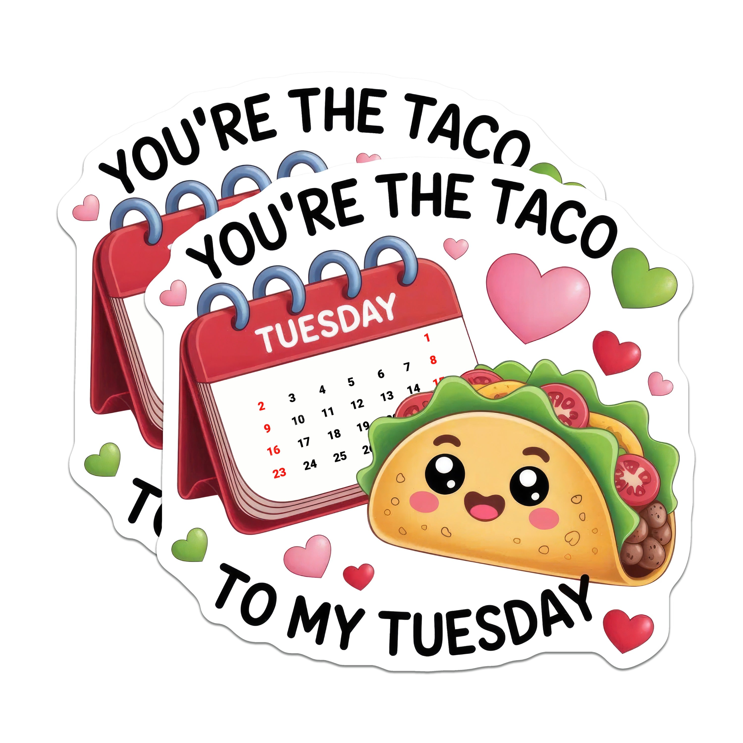 (2 Pack) Taco Tuesday Magnets - Funny Foodie Pun - Couple Appreciation Token - Kitchen Refrigerator Decor - 5 Inches On Longest Side - Thick Durable Magnet - Made in USA - MAG39234