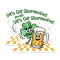 (2 Pack) Shamrock and Beer Stickers - 5" On Longest Side - Sticks to Smooth Flat Surfaces - Made in USA - BMCS8404 - BMCS8404