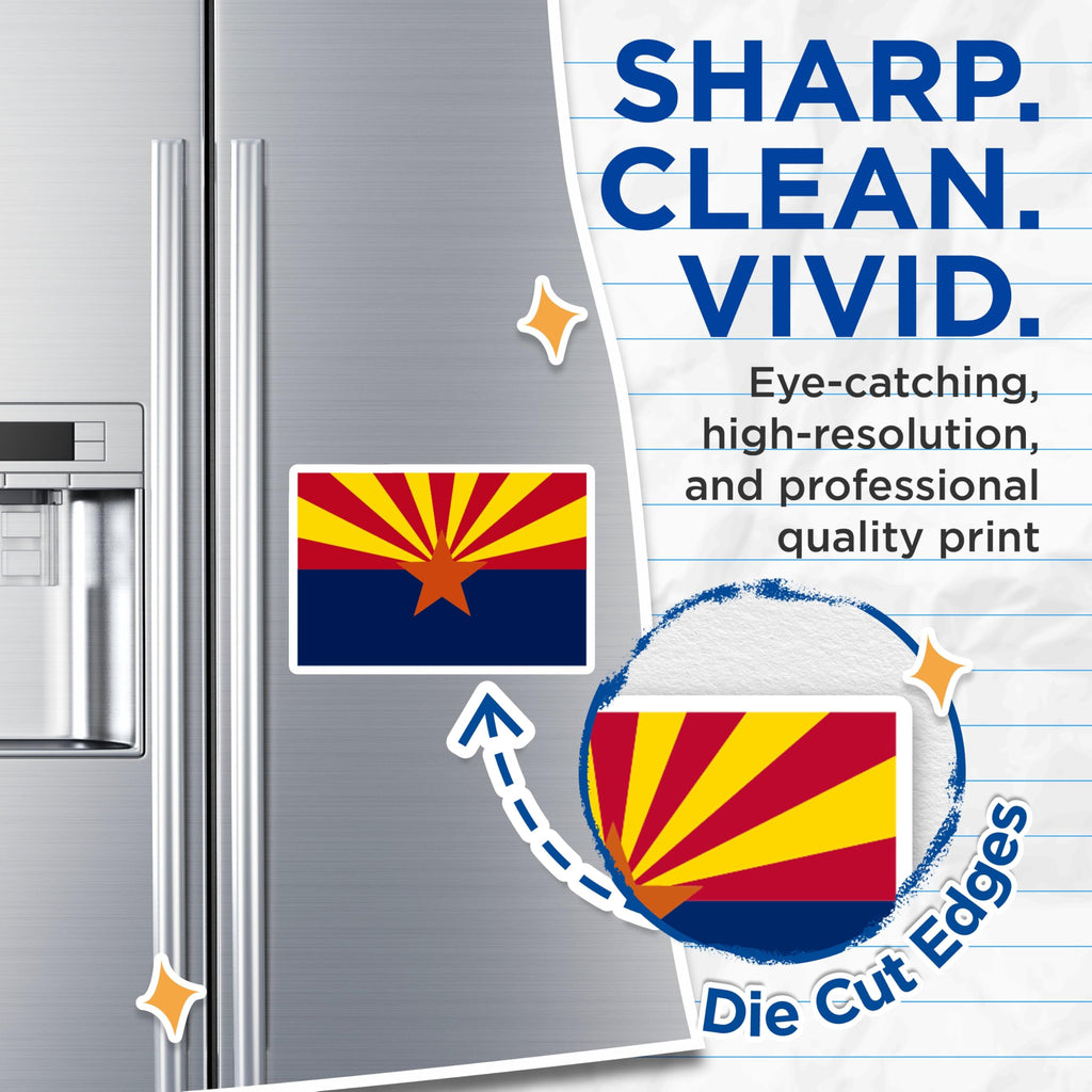 (2 Pack) Arizona Flag Magnets - State Pride - Novelty Refrigerator Magnets - 5" On Longest Side - Premium Magnet - for Cars, Refrigerators, Toolboxes, Lockers - Made in USA - MAG18613