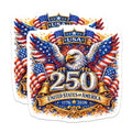 (2 Pack) 250th Anniversary USA Magnets - United States Independence - Patriotic Eagle Art - 5 Inches On Longest Side - Thick Durable Magnet - Made in USA - MAG36554