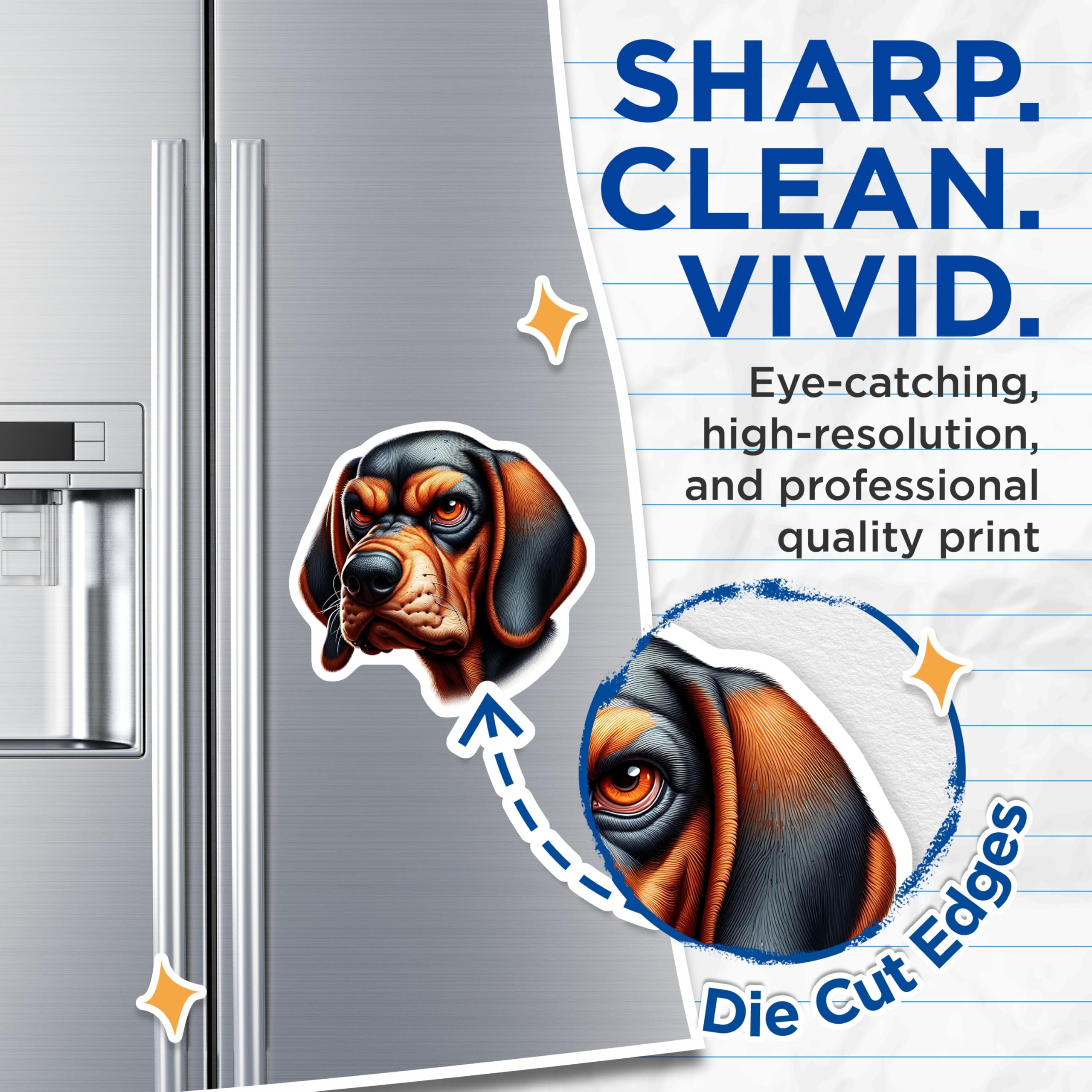 (2 Pack) Bluetick Coonhound Magnets - Dog Lover Decor - Refrigerator Magnets - 5" On Longest Side - Premium Magnet - for Cars, Refrigerators, Toolboxes, Lockers - Made in USA - MAG16454