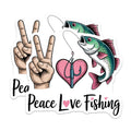 (2 Pack) Peace Love Fishing Magnets - Funny Fisherman Decor - Angler Refrigerator Art - Outdoor Enthusiast Accessory - 5 Inches On Longest Side - Thick Durable Magnet - Made in USA - MAG38302