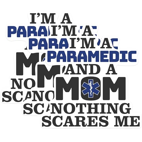 (3 Pack) Paramedic Mom Decals - Emergency Medical Sticker - First Responder Decal - 3 Inches On Longest Side - Easy Peel & Apply - Made in USA - 3MCS0539