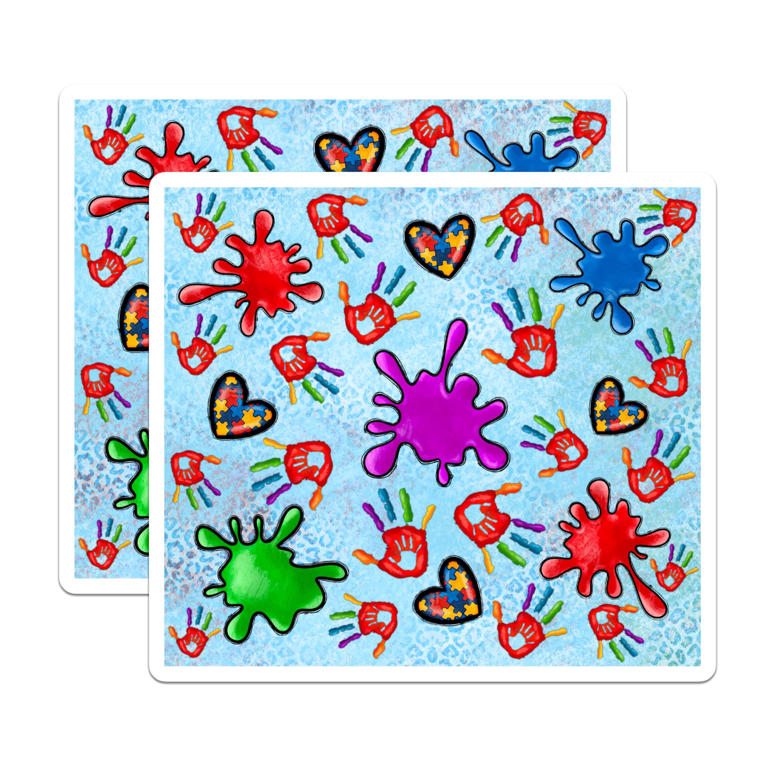 (2 Pack) Autism Awareness Magnets - Puzzle Piece Heart - Neurodiversity Advocate - Special Education Teacher - 5 Inches On Longest Side - Thick Durable Magnet - Made in USA - MAG29335