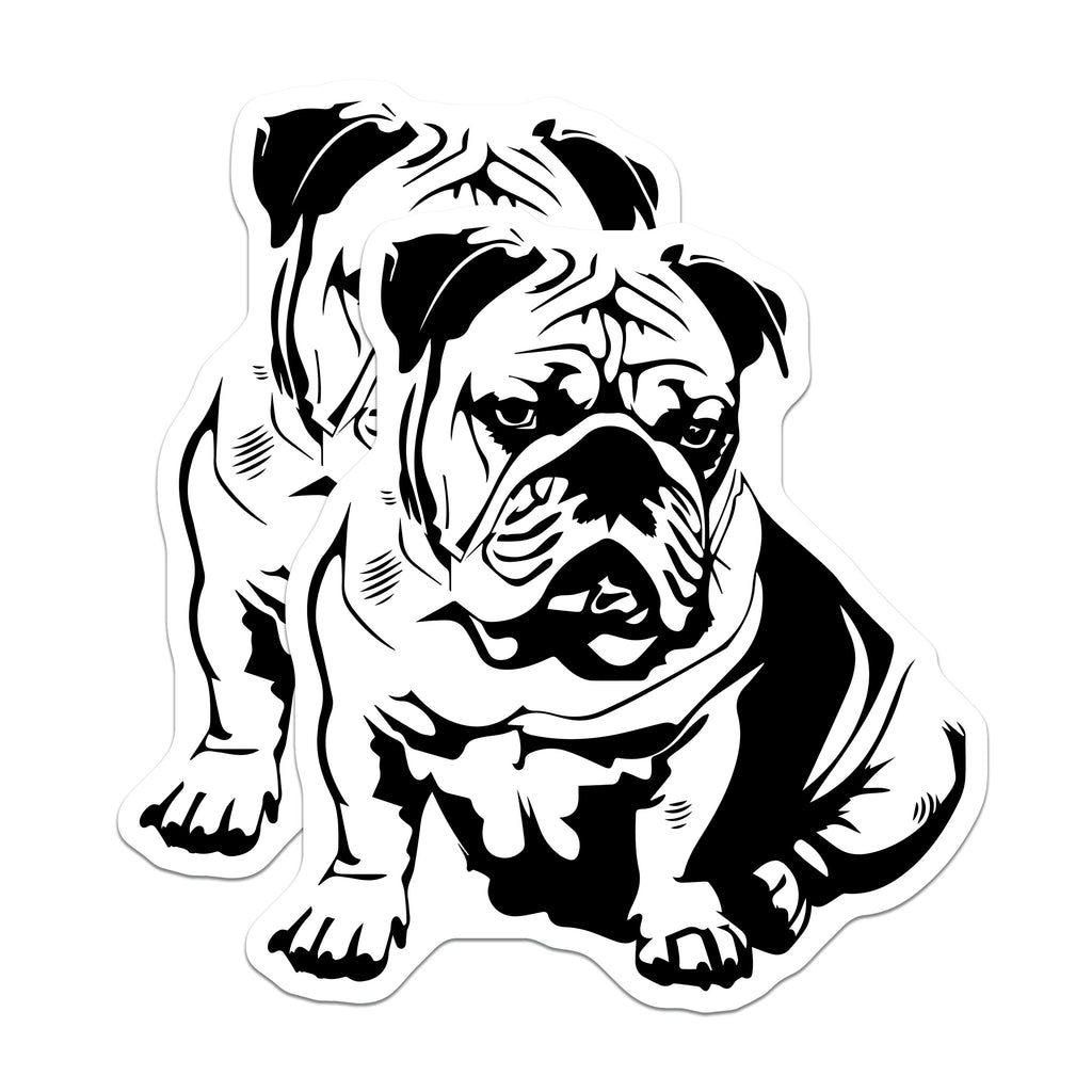 (2 Pack) Bulldog Magnets - English Bulldog Decor - Dog Breed Lover Item - Pet Owner Fridge Magnet - Animal Art - 5 Inches On Longest Side - Thick Durable Magnet - Made in USA - MAG36108