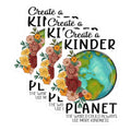 (3 Pack) Kinder Planet Decals - Floral Earth Decal - Inspirational Quote Decal - 3 Inches On Longest Side - Easy Peel & Apply - Made in USA - 3MCS2949