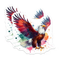 (2 Pack) Bald Eagle Magnets - American Wildlife Art - Watercolor Splatter Design - Patriotic Home Decor - Fridge Locker - 5 Inches On Longest Side - Thick Durable Magnet - Made in USA - MAG21887