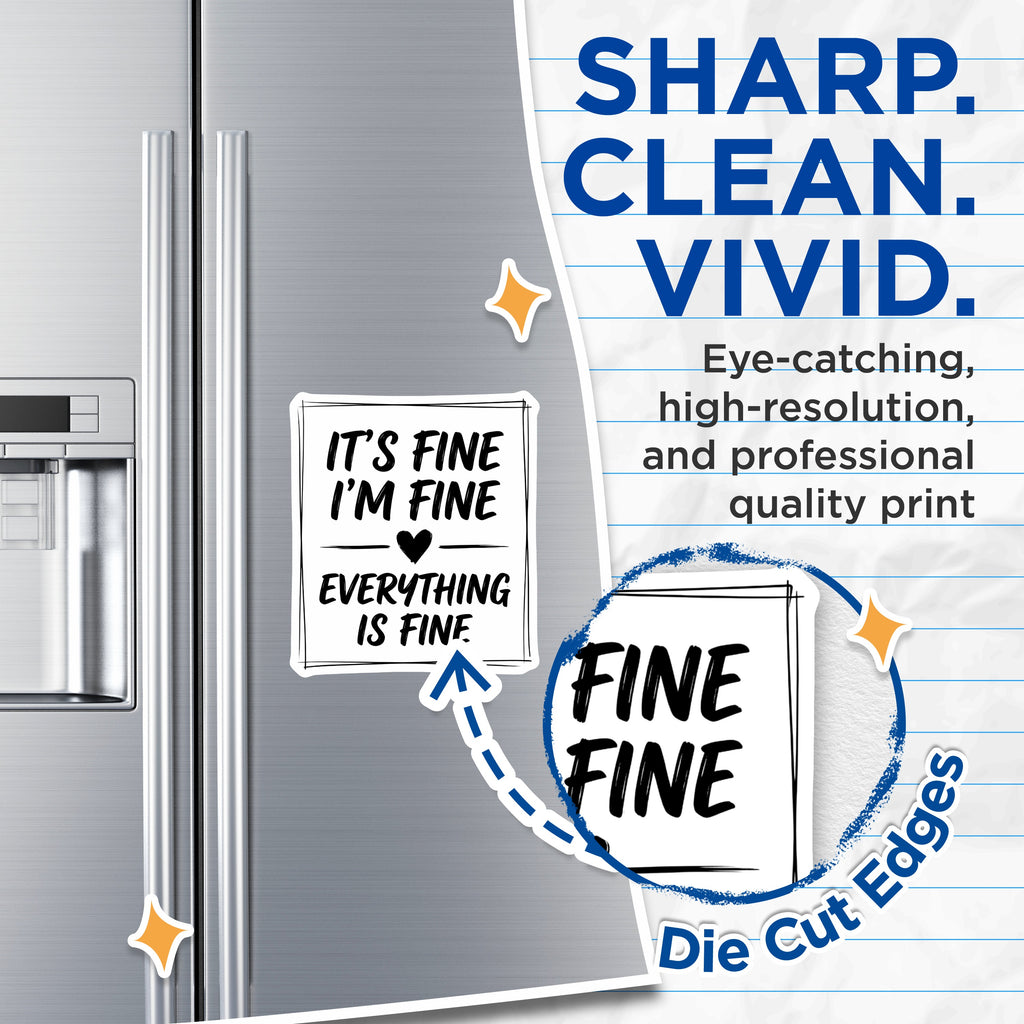 (2 Pack) Relatable Quote Magnets - It's Fine I'm Fine Humor - Sarcastic Meme Refrigerator - 5 Inches On Longest Side - Thick Durable Magnet - Made in USA - MAG37818