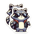 (2 Pack) Cool Raccoon Sunglasses Magnets - Chibi Animal Fridge Decor - Quirky Locker Whiteboard Art - 5 Inches On Longest Side - Thick Durable Magnet - Made in USA - MAG39625