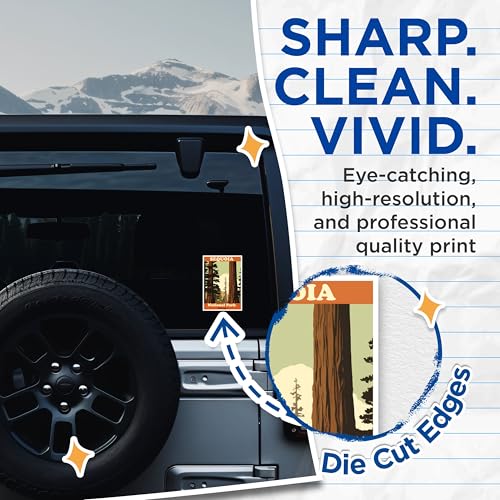 (2 Packs) Sequoia National Park Stickers - Sequoia National Park Decals - 5 Inches On Longest Side - Premium Vinyl Decal - Sticks to Any Smooth Flat Surface - Made in USA - BMCS2519
